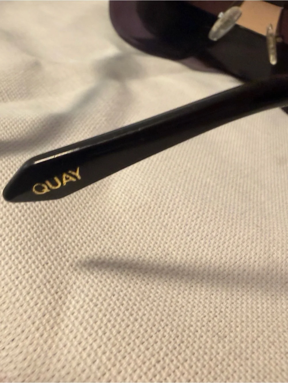 Quay Australia Rimless Sunglasses in Black with Smoke Lenses